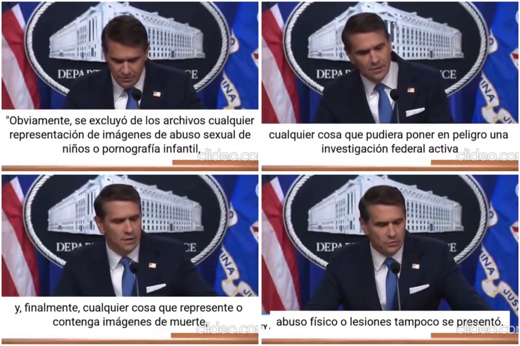 IMÁGENES MUY FUERTES DENTRO DE ARCHIVOS EPSTEIN, REVELA DEPARTAMENTO DE&nbsp;JUSTICIA