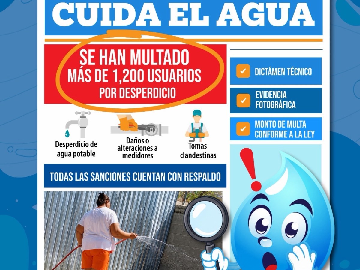 Y SON POQUITAS, JMAS APLICA MÁS DE MIL 200 MULTAS POR MAL USO DEL&nbsp;AGUA
